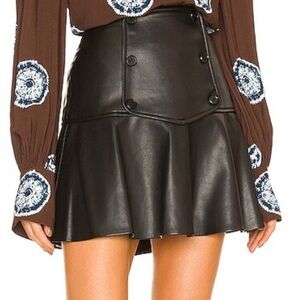 NWT ALEXIS leather mini skirt size XS in black